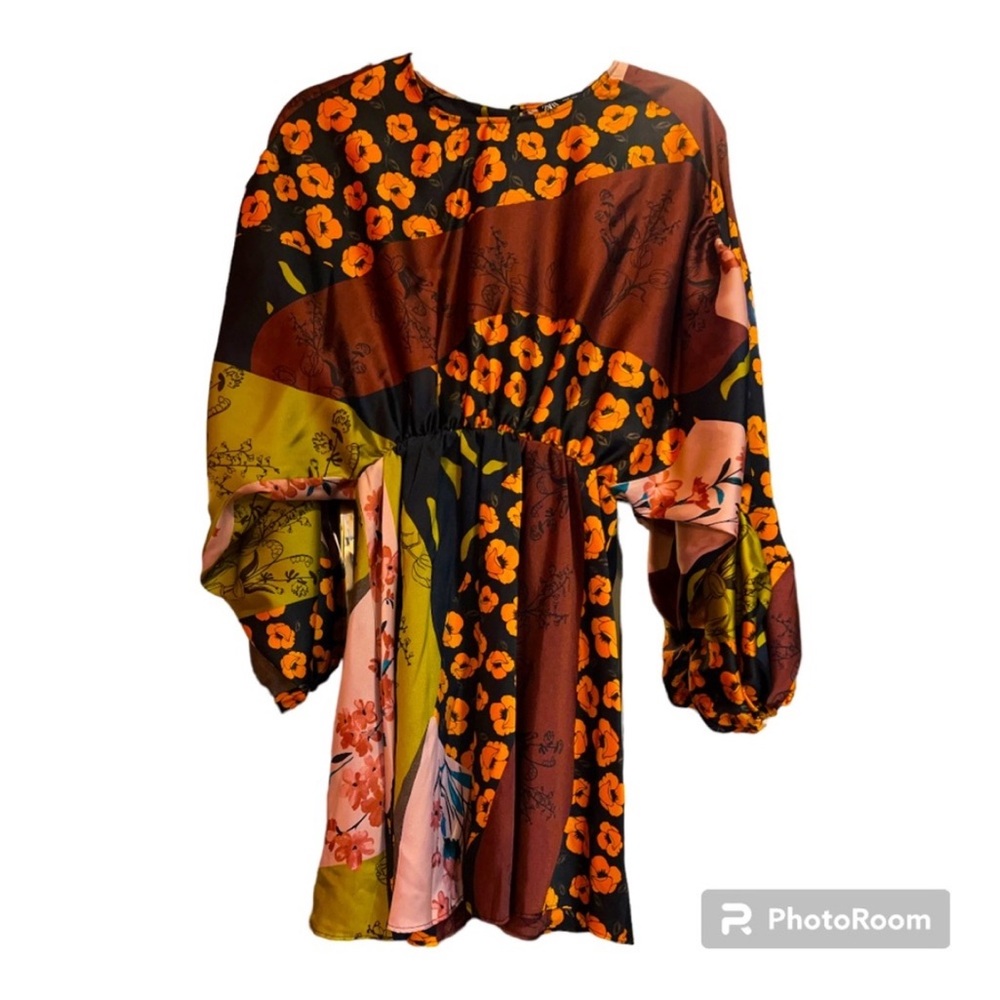 Zara patchwork print mini dress-worn once - Picture 3 of 3